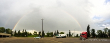 Edmonton begrüßt uns mit einem fast perfektem Regenbogen