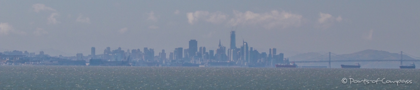 erster Blick auf die Skyline von San Francisco