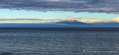 Aussicht von Frutillar aus über den Lago Llanquihue auf den Vulkan Osorno
