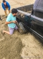 Andreas verleiht heute dreimal die Sandbleche und die Schaufel