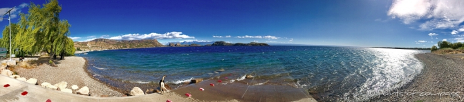 der Wind bläst, aber die Aussicht ist traumhaft am Lago General Carrera