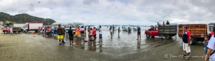 Fischmarkt am Strand von Puerto Lopez