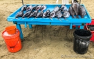 Fischmarkt am Strand von Puerto Lopez