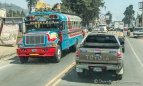 städtisches Verkehrsleben in Guatemala