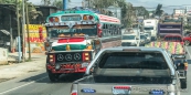 städtisches Verkehrsleben in Guatemala