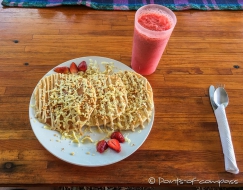 Macadamia-Pancakes mit weißer Schokolade... hmmmm