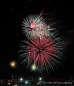 Abendliches Feuerwerk auf der Balloon Fiesta in Albuquerque