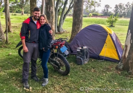 Sharon aus Belgiien besucht grad Daniel, der mit dem Motorrad Südamerika erkundet